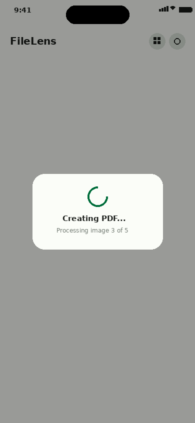 PDF creation progress