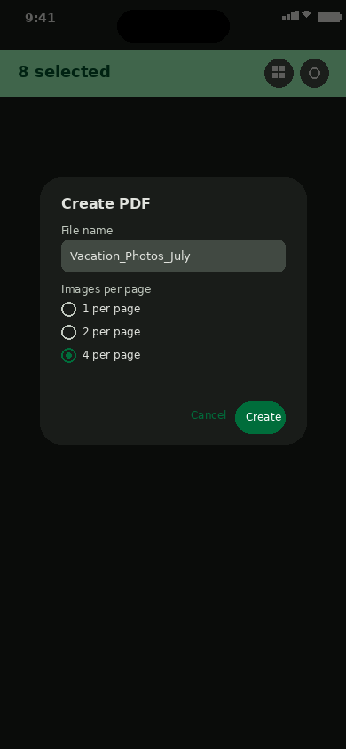 PDF dialog dark theme