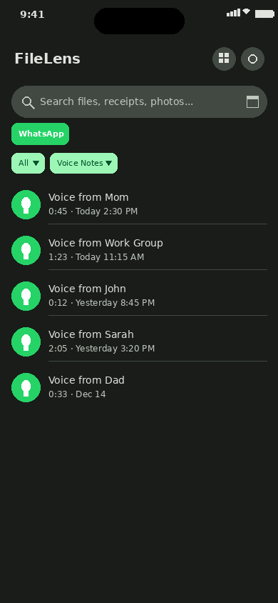 WhatsApp voice notes dark